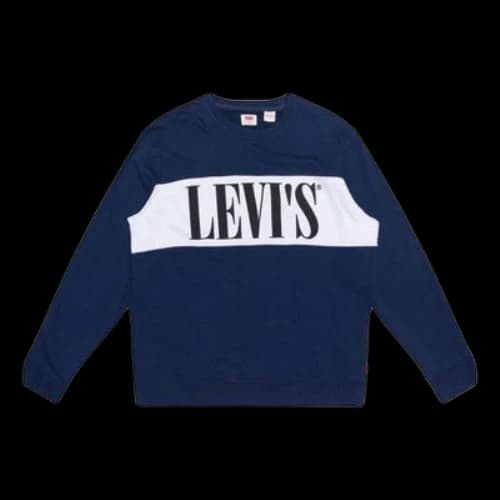 LEVI'S Levis Casual Alphabet Logo Printing Round Neck Navy Blue