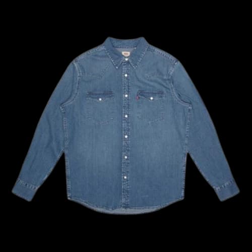 Levis Pure Cotton Multiple Pockets Denim Long Sleeves Blue Shirt