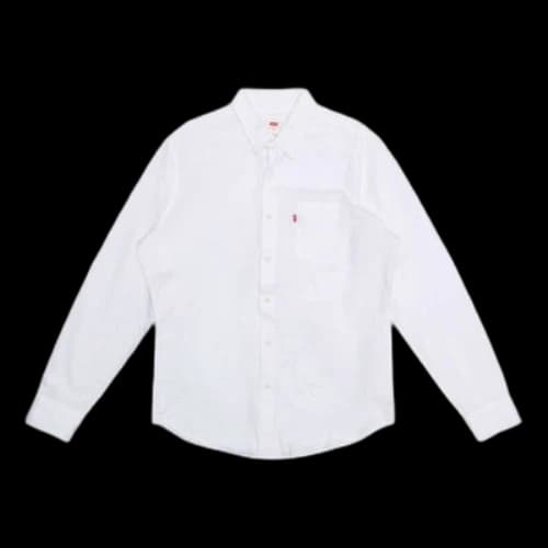 LEVI'S Levis Lapel Pure Cotton Pocket Long Sleeves White Shirt