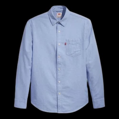 Levis lapel Long Sleeves Button Shirt Light Blue