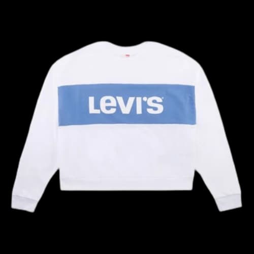 Levi's Casual Sports Round Neck Long Sleeves Hoodie White (Women's)