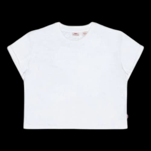 LEVI'S Levis Solid Color Round Neck Short Sleeve White