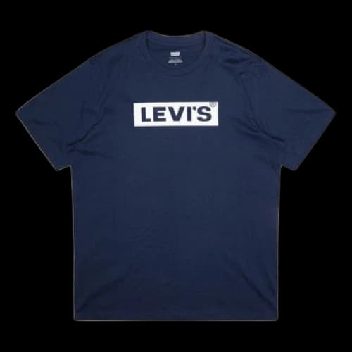 LEVI'S Levis BOX Logo Short Sleeve Navy Blue