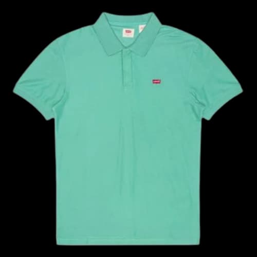 LEVI'S Levis Lapel Embroidered Short Sleeve polo Light Green Polo Shirt