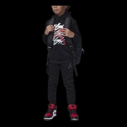 (PS) Air Jordan Flight Spray Pullover Hoodie Set 'Black'