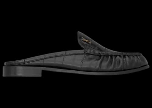 Saint Laurent Le Loafer Mules Black Eel