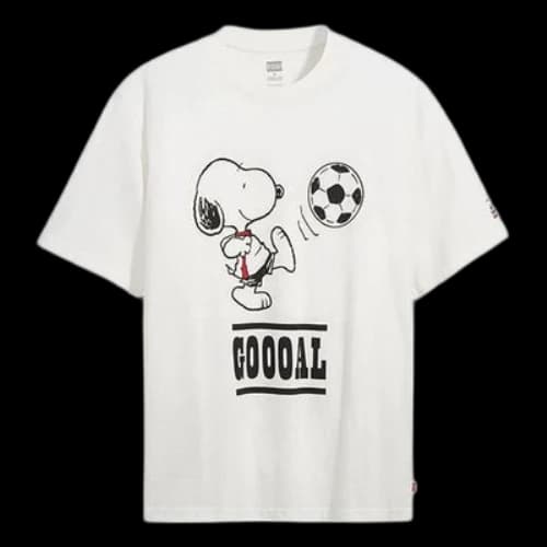 To Be Defined Levis x Peanuts Crossover Round Neck Printing Short Sleeve White