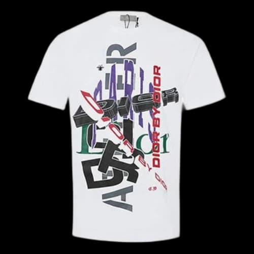 DIOR Pattern Printing Short Sleeve White