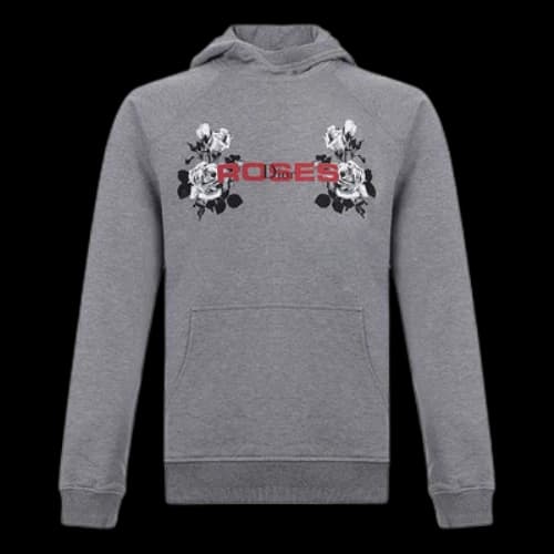 DIOR Rose Print Hooded Long Sleeve Sweater For Men Grey