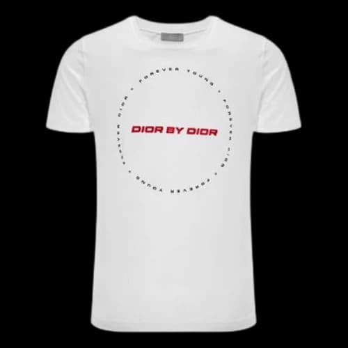 DIOR Round Neck Pullover Short Sleeve White
