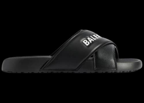 Balenciaga Sporty Pool Slide Sandal Black White