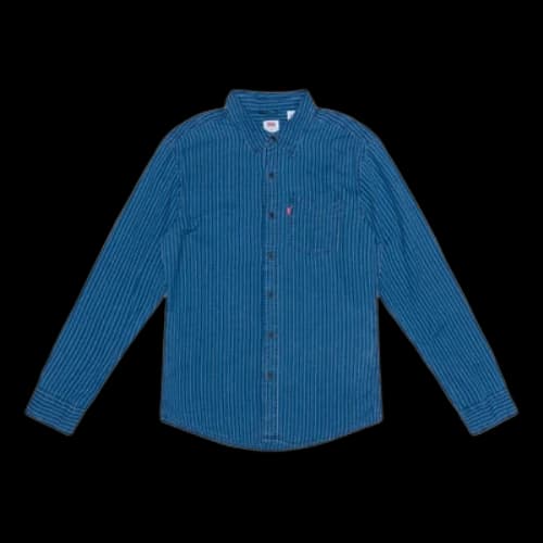 LEVI'S Levis Casual Pure Cotton Stripe Long Sleeves Blue Shirt