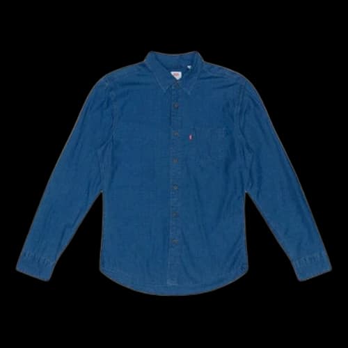 LEVI'S Levis Solid Color Long Sleeves Shirt Blue