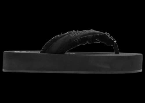 Balenciaga Jet Lag Thong Sandals Black Brushed Satin (Women's)