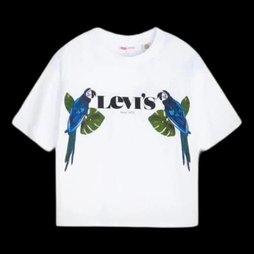 LEVI'S Levis x FARM Rio Crossover Alphabet Printing Short Sleeve White