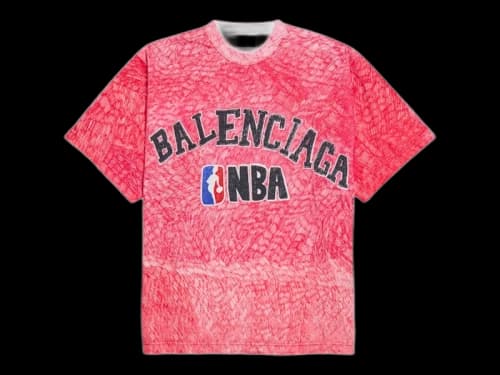 Balenciaga x NBA Women's Oversized T-shirt Red