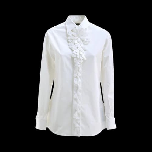 Balenciaga Collar Flowers Shirt 'White'