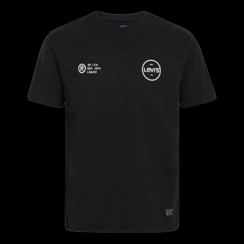 LEVI'S Levis Round Neck Pullover Printing Short Sleeve Black