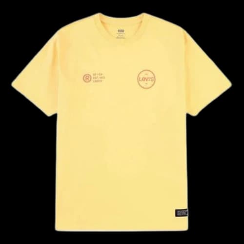 LEVI'S Levis Printing Round Neck Pullover Short Sleeve Yellow