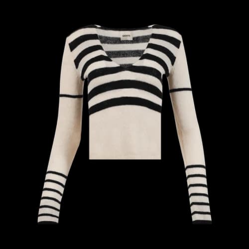 Khaite Ivy Sweater 'Custard/Black Stripe'