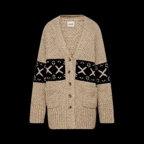 Khaite Johannes Jacquard Cardigan 'Neutral/Multicolor'