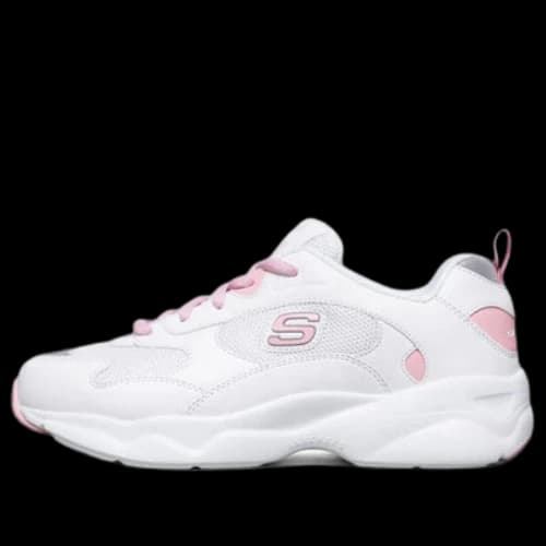 Skechers D'Lites Campus Leisure Chunky Shoes White/Pink (Women's)