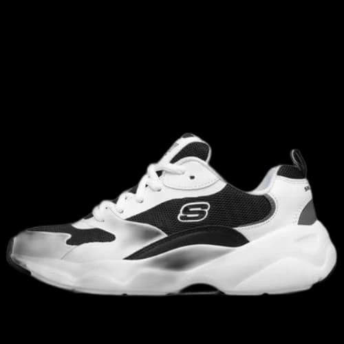 Skechers D'Lites Low-Top Daddy Shoes Black/White (Women's)