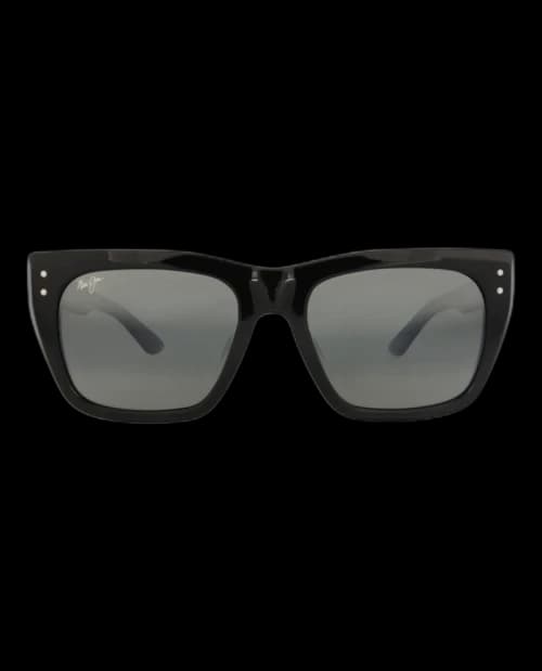Maui Jim Square-Frame Acetate Sunglasses Black Black Grey (893-02)