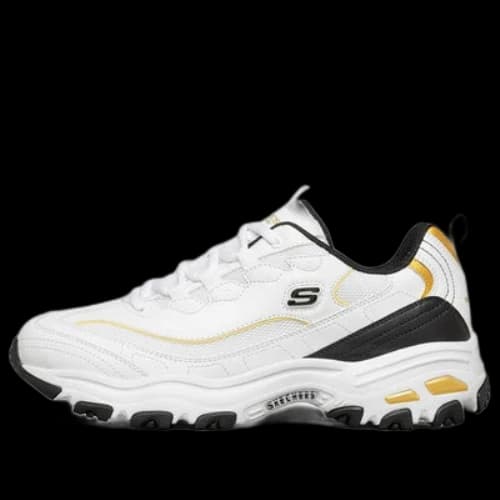 Skechers D'Lites 1.0 Low-Running Shoes White/Black/Golden