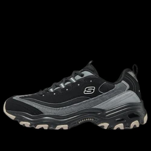 Skechers D'lites 1.0 Marathon Running Shoes 'Black Grey'