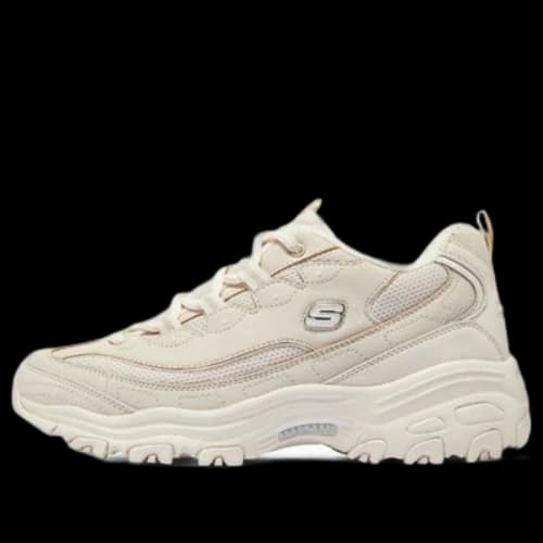 Skechers D'Lites 1.0 Chunky Shoes 'Cream White'