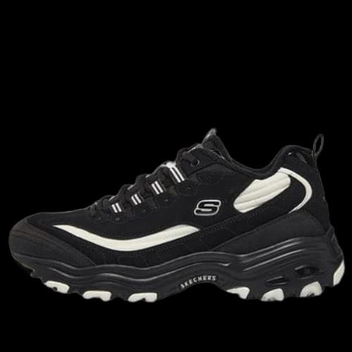 Skechers D'Lites Zip Along Shoes 'Black White'