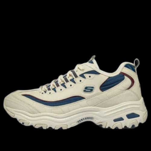 Skechers D'Lites Zip Along Shoes 'Beige Blue'