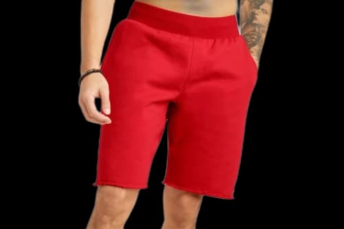 Champion Reverse Weave Cut Off Shorts Scarlet Red