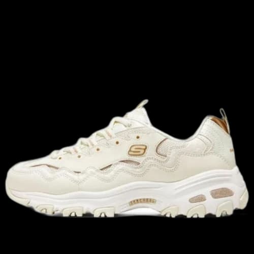 Skechers D'lites 1.0 Marathon Running Shoes 'Beige White' (Women's)