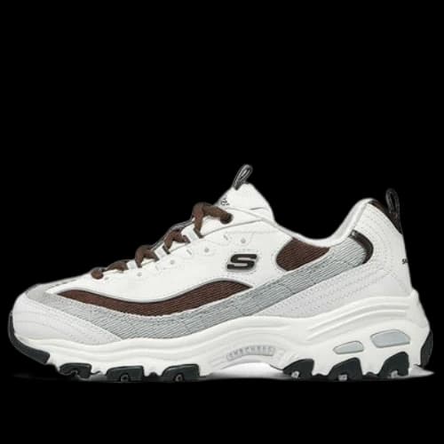 Skechers D'Lites 1.0 Shoes 'White Grey Brown' (Women's)