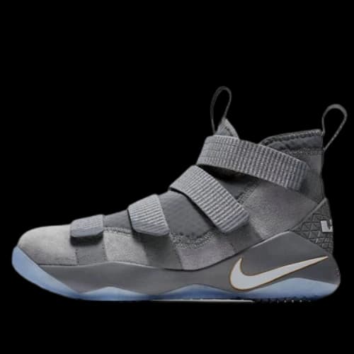 Nike LeBron Zoom Soldier 11 'Cool Grey Pure Platinum Metallic Gold'