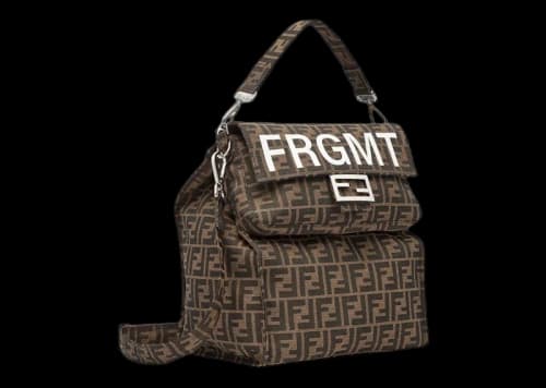 Fendi x FRGMT FF Fabric Bag Baguette Foldable Brown