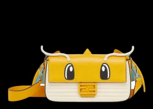 Fendi x FRGMT x Pokemon Nappa Leather Bag Baguette Yellow