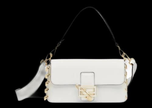 Fendi Fendace Baguette Brooch White
