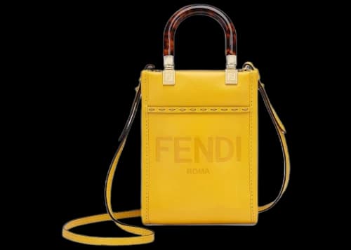 Fendi Mini Sunshine Shopper Yellow