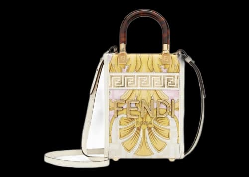 Fendi Fendace Mini Sunshine Shopper White
