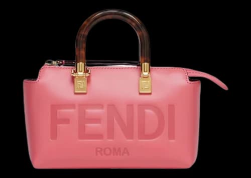 Fendi By The Way Mini Pink Leather Small Boston Bag Pink
