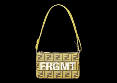 Fendi x FRGMT x Pokemon FF Fabric Bag Baguette Pouch Yellow