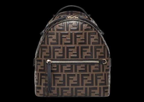 Fendi Mini Backpack Brown Leather FF Brown
