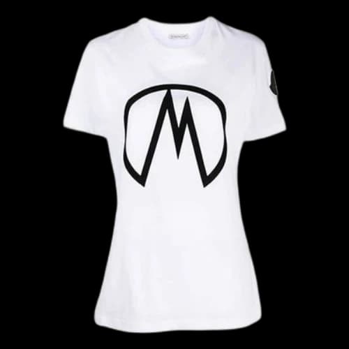 Moncler Chest Logo Printing Short Sleeve White