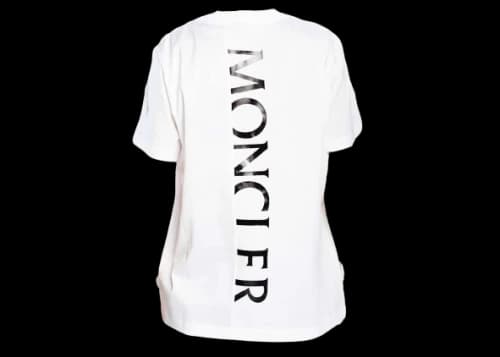 Moncler Back Vertical Logo Mens T-Shirt White