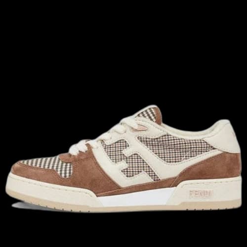 FENDI Match Low Top 'Cream Brown Houndstooth' (Women's)
