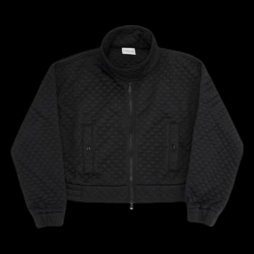 Moncler Diamond Patterned Zip Up Cardigan 'Black'