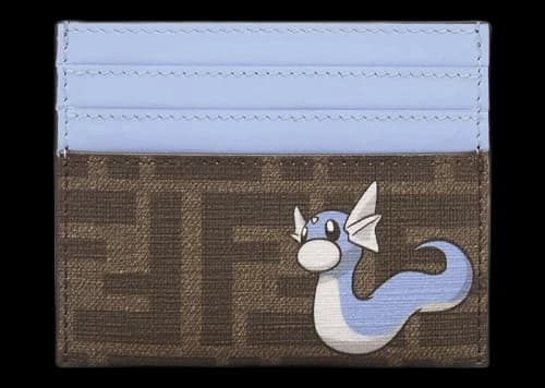 Fendi x FRGMT x Pokemon FF Fabric Flat Card Holder Card Case Brown